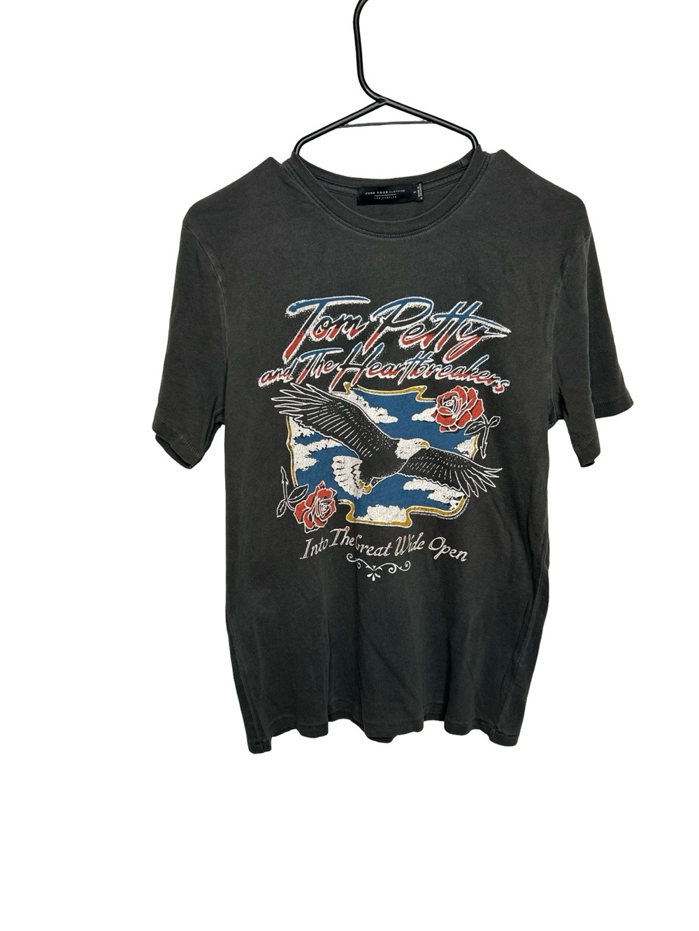 Junk Food Clothing Tom Petty Eagle Graphic Tee - Black with Red & Blue Accents